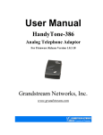 HandyTone 386 Analog Telephone Adaptor User Manual