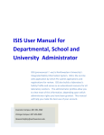 ISIS User Manual for Departmental, School and University
