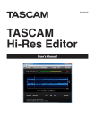 TASCAM Hi-Res Editor User`s Manual