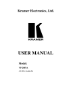 USER MANUAL - Kramer Electronics