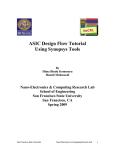 ASIC Design Flow Tutorial - San Francisco State University