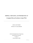 Addition, Subtraction, and Multiplication of Unsigned Binary