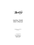 OptiPac 7626F User`s Manual