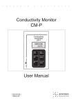 Conductivity Monitor CM-P User Manual