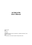 ALTINA A760 User`s Manual