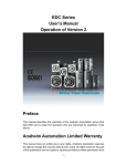 EDC Series User`s Manual Operation of Version 2 Preface Anaheim