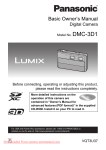 panasonic lumix dmc-3d1 User guide manual operating instructions