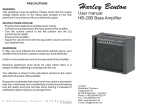 User manual HB-20B Bass Amplifier