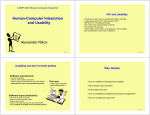 Human-Computer Intearction and Usability Alexander Nikov