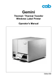 Operator`s Manual Gemini T - Cab Produkttechnik GmbH & Co KG