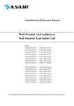 VRF wall mounted indoor units user manual