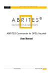 ABRITES Commander for OPEL/Vauxhall User Manual