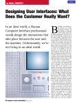 Designer User Interfaces: What Does the Customer