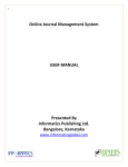 Online Journal Management System USER MANUAL Presented By