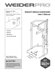 WEIGHT BENCH EXERCISER User`s Manual