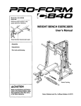WEIGHT BENCH EXERCISER User`s Manual
