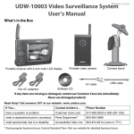 UDW-10003 Video Surveillance System User`s Manual