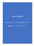 Read User Manual of mCheque Print Software