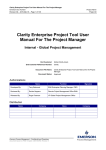 Clarity Enterprise Project Tool User Manual For The