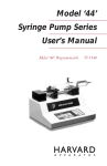Model 44 Syringe Pump Series Manual