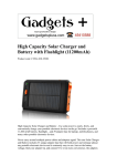 High Capacity Solar Charger and Battery with Flashlight