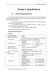 Chapter 9 Specifications 9.1 Technical Specifications