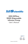 KDS EZFlow 2050 Disposable Infusion Pump User`s Manual