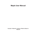 Maple User Manual - University Information & Technology Services