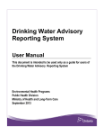 Help - Drinking Water Advisory Reporting System Login