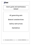 All generating sets General considerations