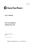 User`s Manual Life Line Regulator Medical Power PC When the