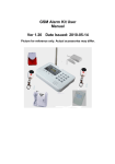 GSM Alarm Kit User Manual Ver 1.20 Date Issued