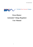 PowerMaster Automatic Voltage Regulator User Manual