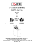 SF SERIES GAS FRYERS USER`S MANUAL