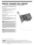 PRESTO™ GIGABIT PCIe SERVER