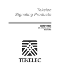 Tekelec Signaling Products Master Index