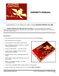 MASTER CONTROL MV-58B Owner`s Manual