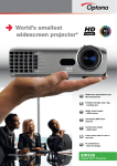 World`s smallest widescreen projector*
