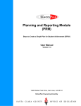 Planning and Reporting Module (PRM) User Manual