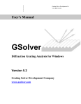 User`s Manual - Grating Solver Development Company