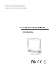 15” 17” 19” TFT LCD VGA MONITOR USER MANUAL