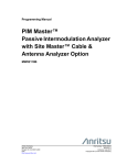 Programming Manual, PIM Master Passive Intermodulation Analyzer