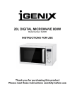 20L Digital Microwave White- Manual