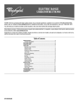 ELECTRIC RANGE USER INSTRUCTIONS