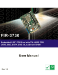 FIR-3730 CPU Card User Manual v1.0