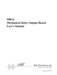 MR16 Mechanical Relay Output Board User`s Manual