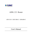 ADSL 2/2+ Router User`s Manual