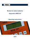 Module for station batteries diagnostics MDB 201 Operating