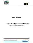 User Manual Preventive Maintenance Process