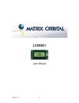 Matrix Orbital LCD0821 datasheet: pdf